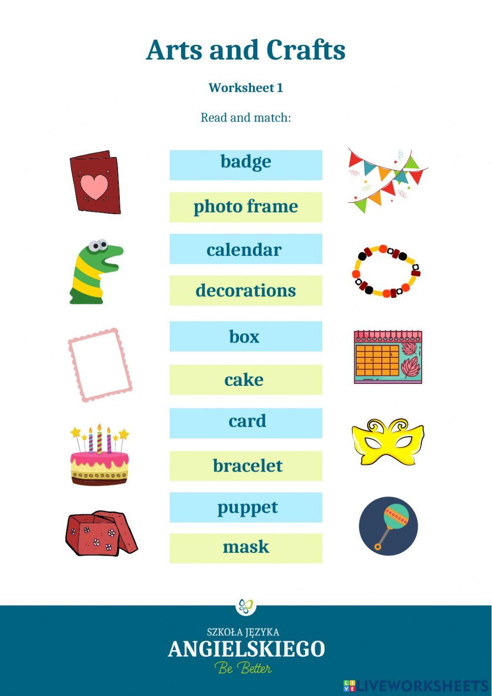 Arts and Crafts - Unit 8 - Worksheet 1 - BI2