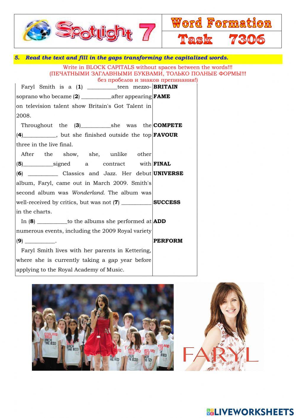 Spotlight 7 Task 7306