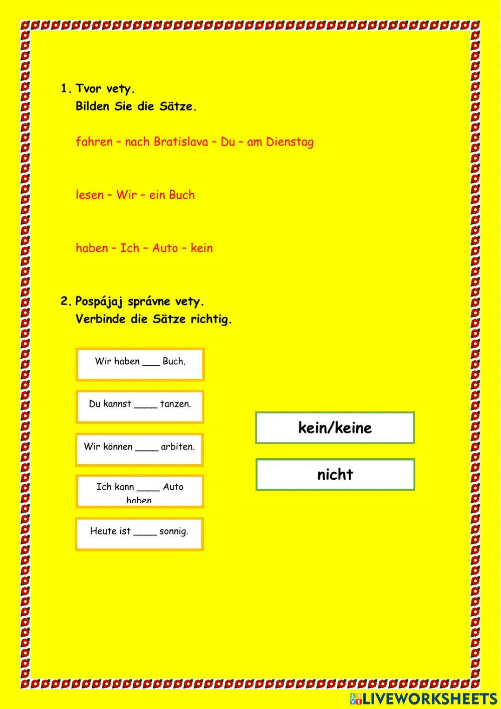 Wiederholung - Satzbau