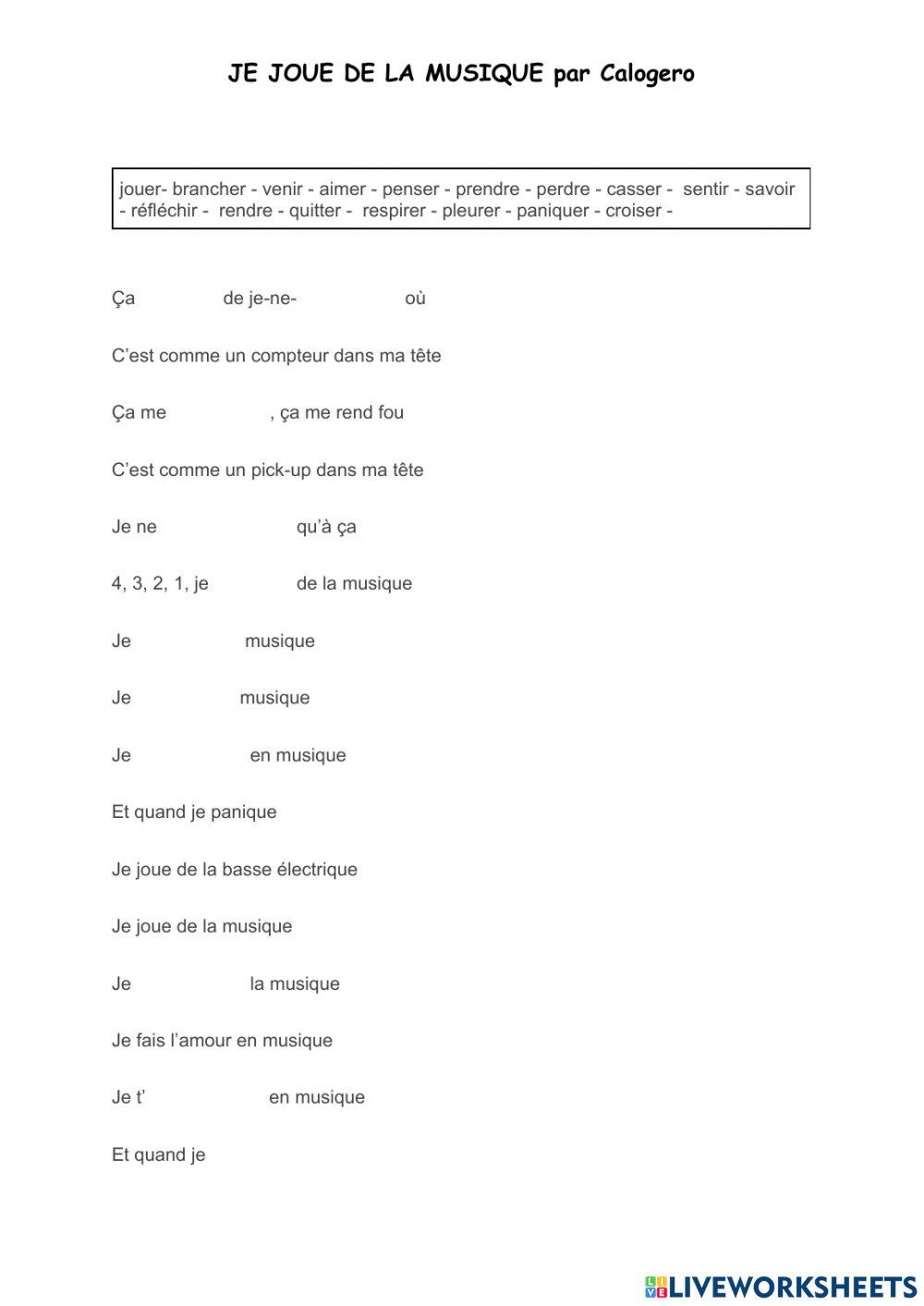 3ESO- Je joue de la musique (Chanson)
