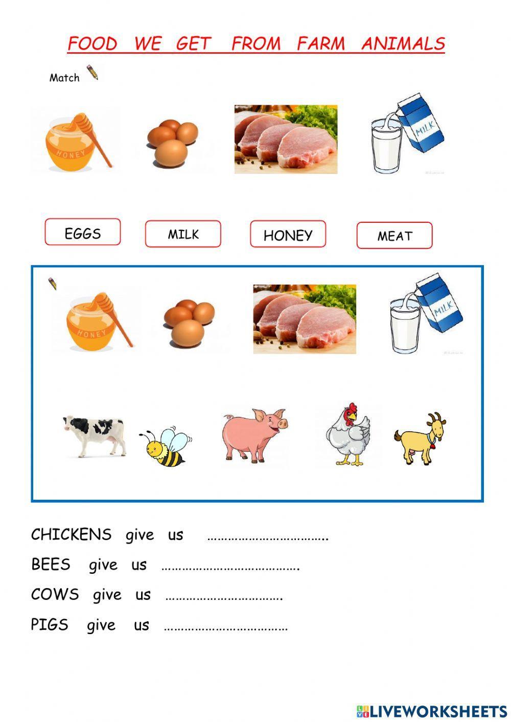 Food we get from farm animals