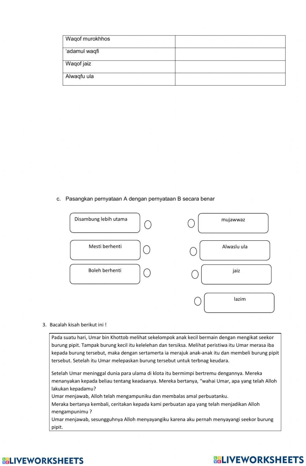 Lembar kerja pai kelas 9 BAB 12