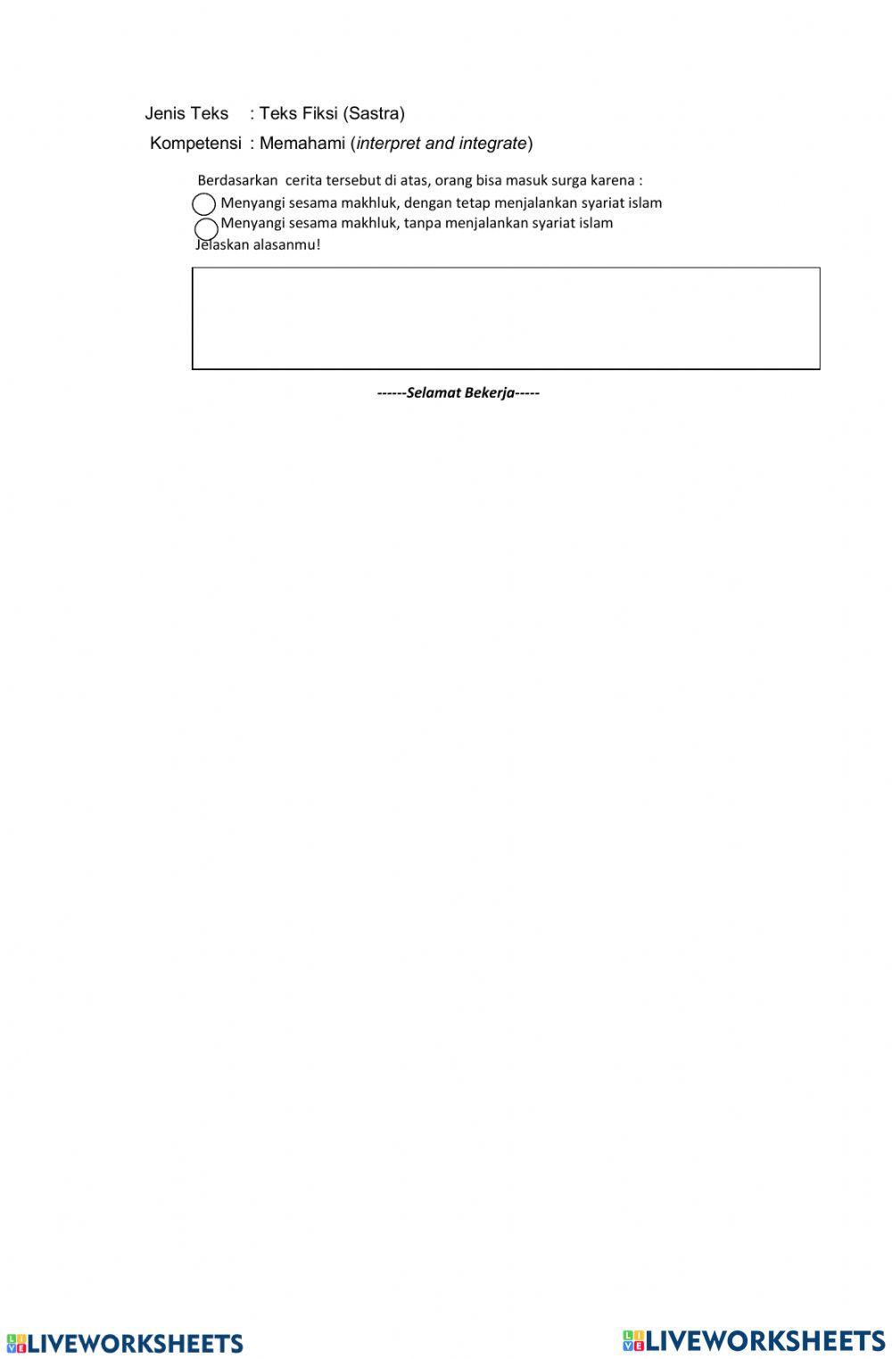 Lembar kerja pai kelas 9 BAB 12