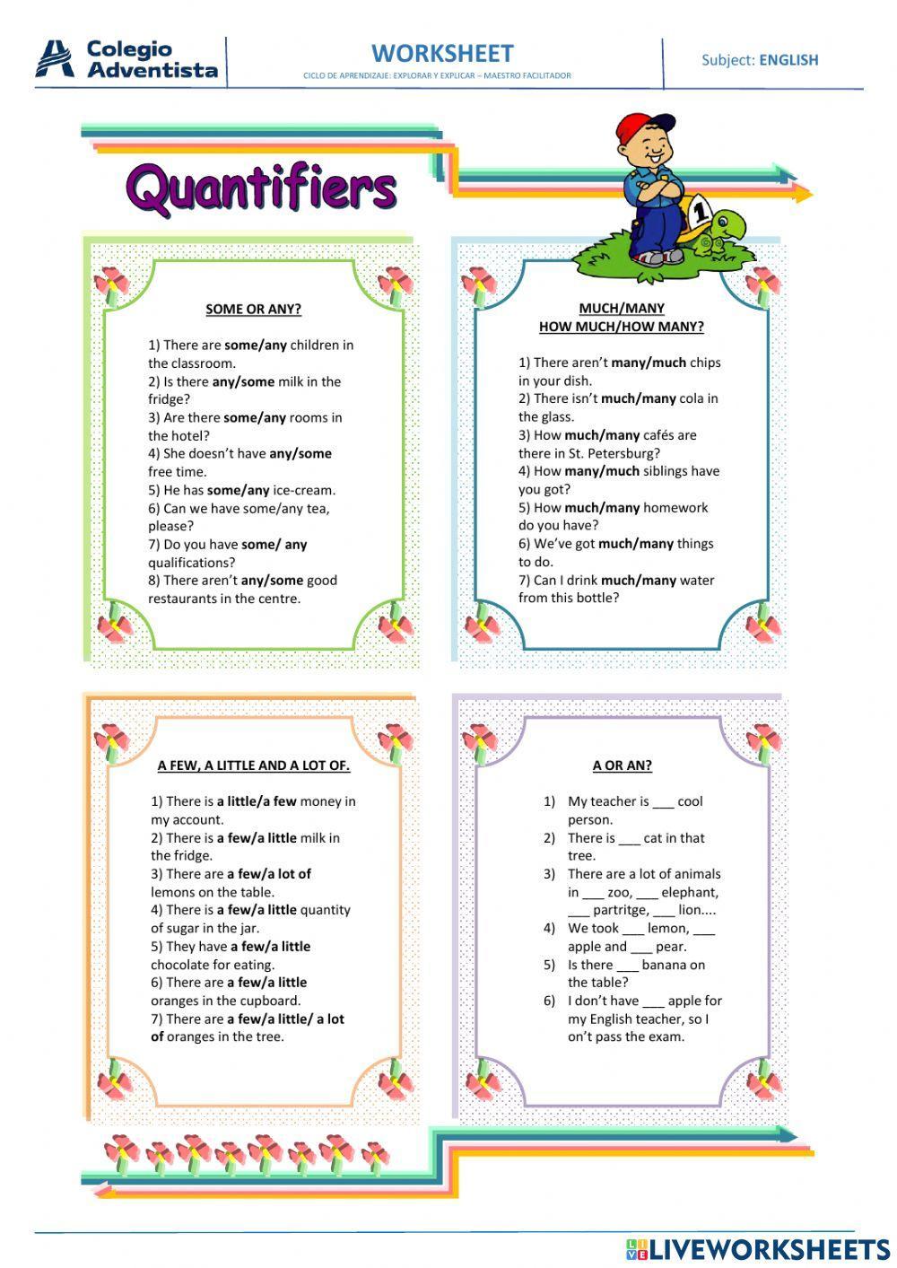 Quantifiers some, any, lot of, a few, a little listening