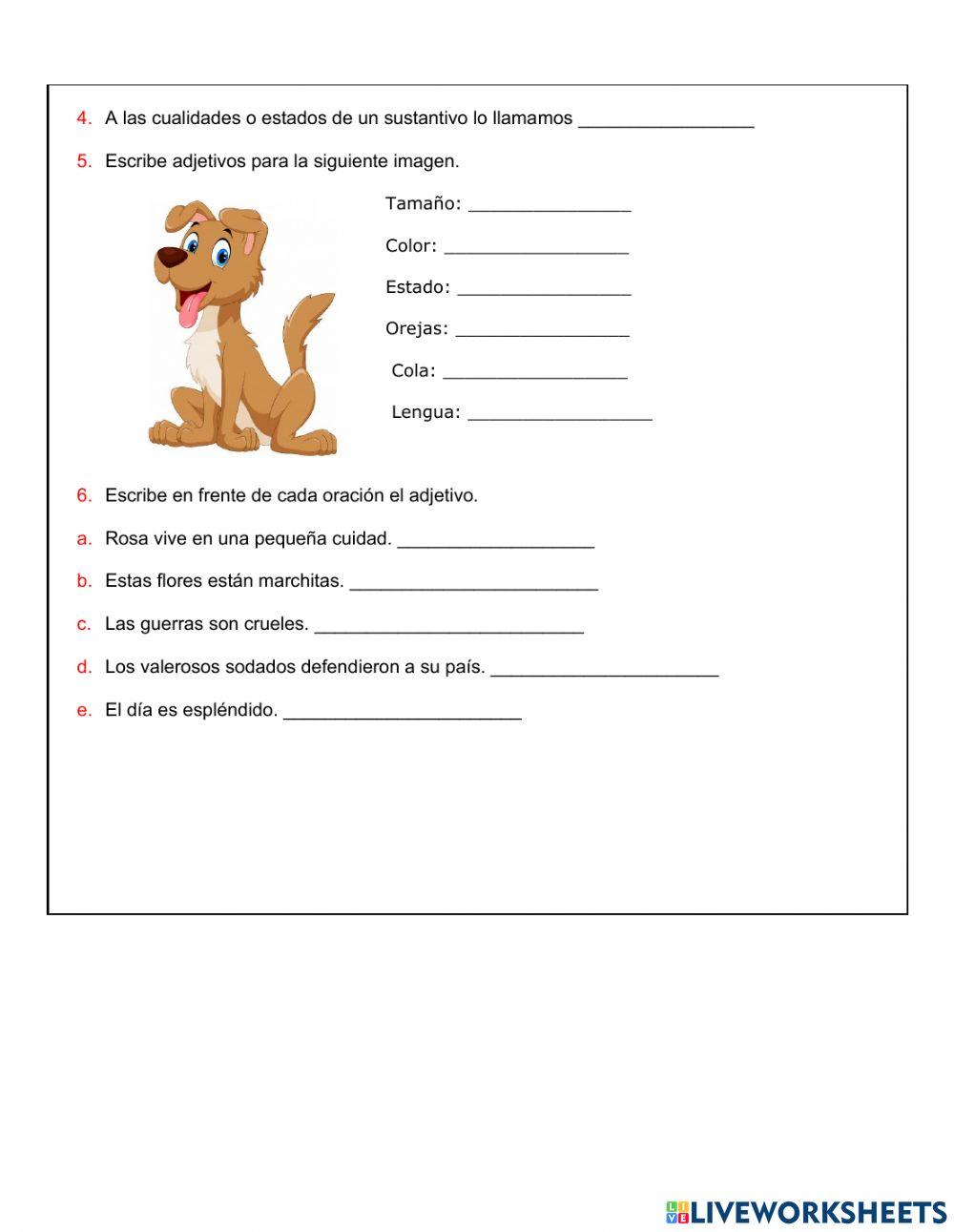 Sustantivo y adjetivo.