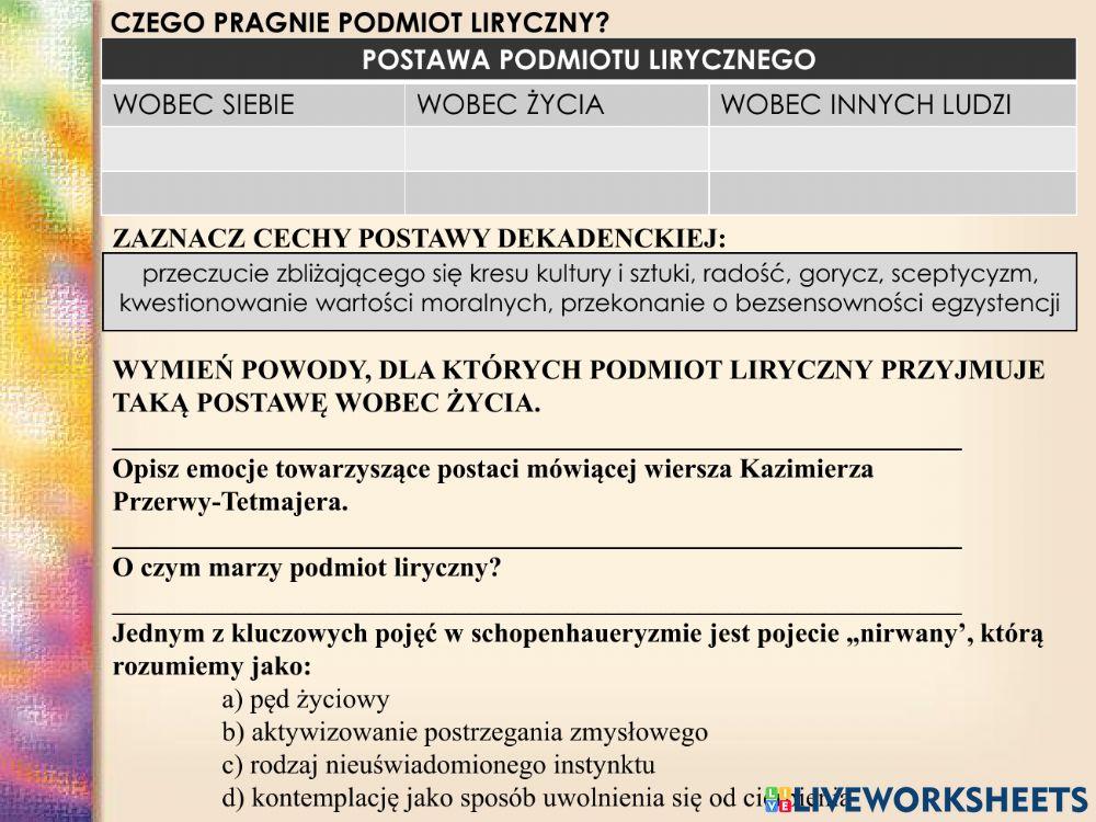 Kazimierz Tetmajer nie wierzę w nic