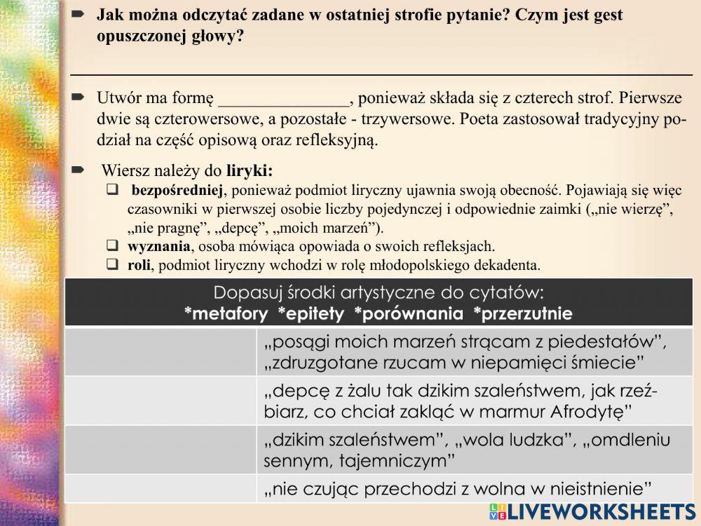 Kazimierz Tetmajer nie wierzę w nic