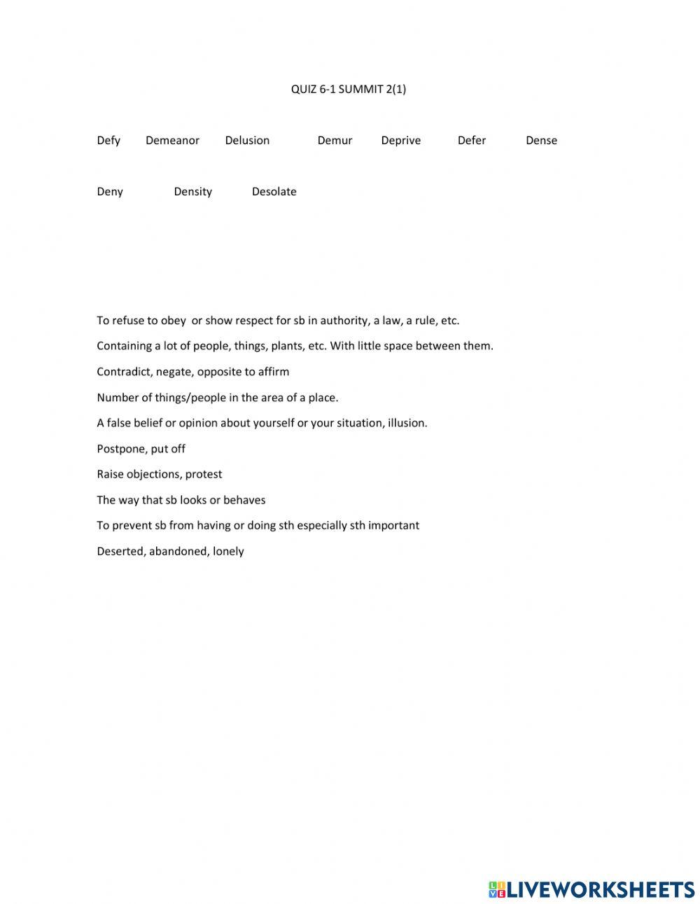 Quiz 6-1 Summit 2(1)