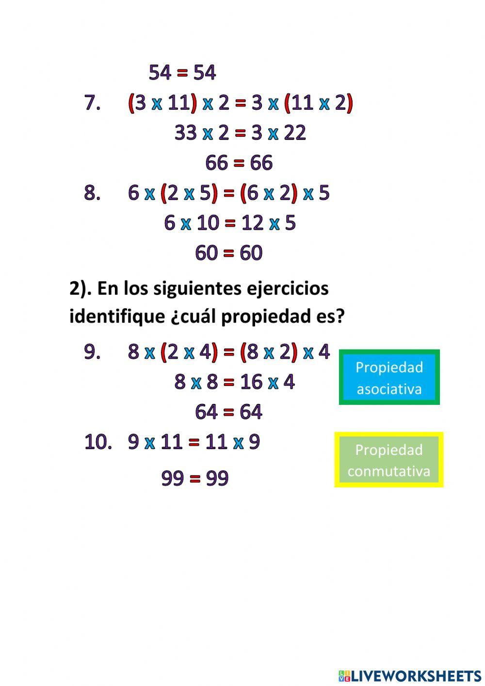 Propiedad Asociativa y conmutativa