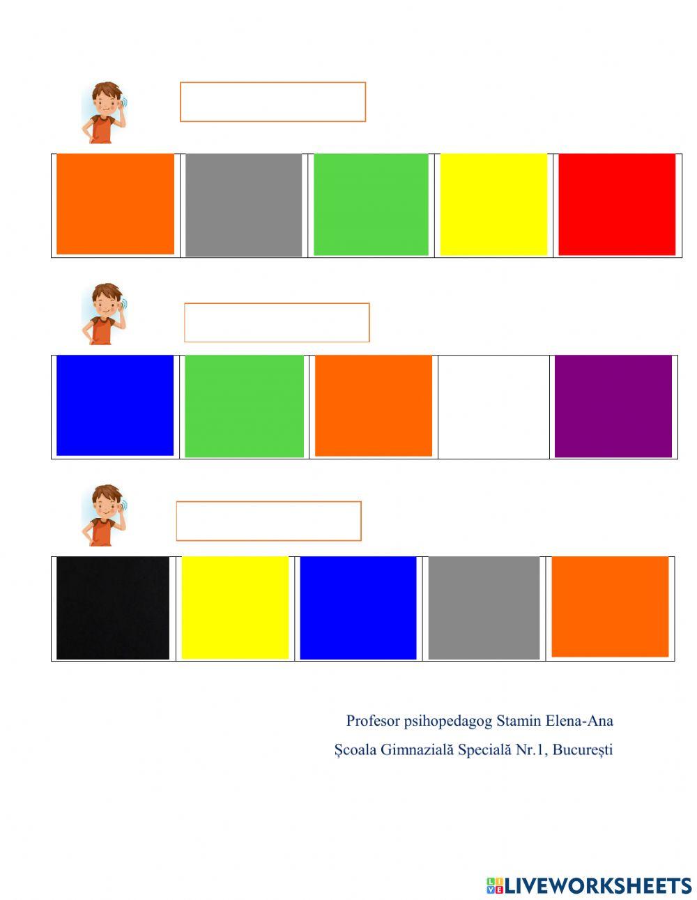 Evaluarea limbajului receptiv-Culorile