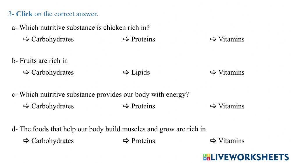Food and Nutritive substances