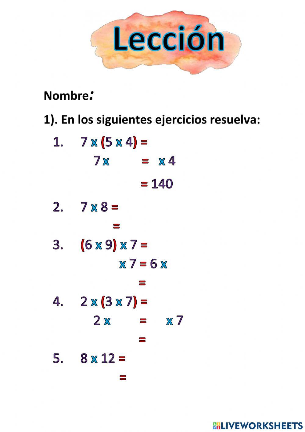 Propiedad Asociativa y conmutativa