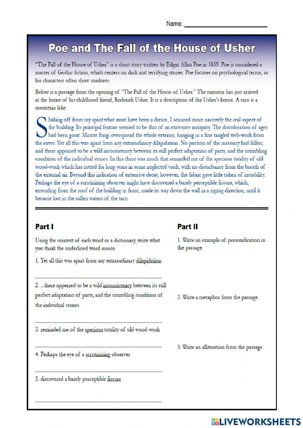 Poe and The Fall of the House of Usher