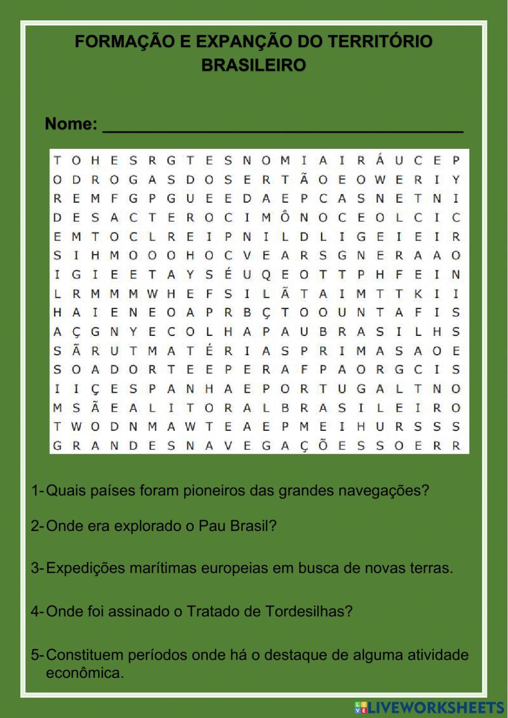 Formação e expansão do território brasileiro