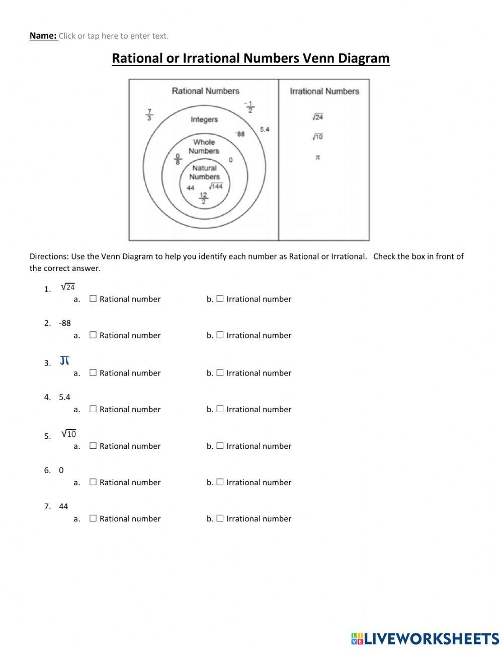 856796 Rational Or Irrational Numbers W Venn Diagram 856796-rational-or-irrational-numbers-w-venn-diagram