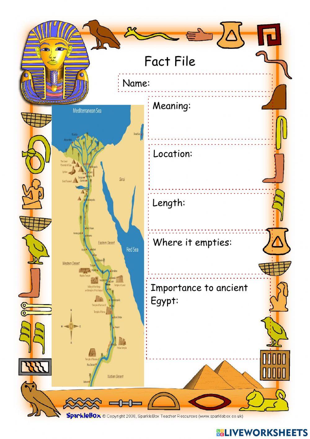 Nile river fact Free Interactive Worksheets 856808