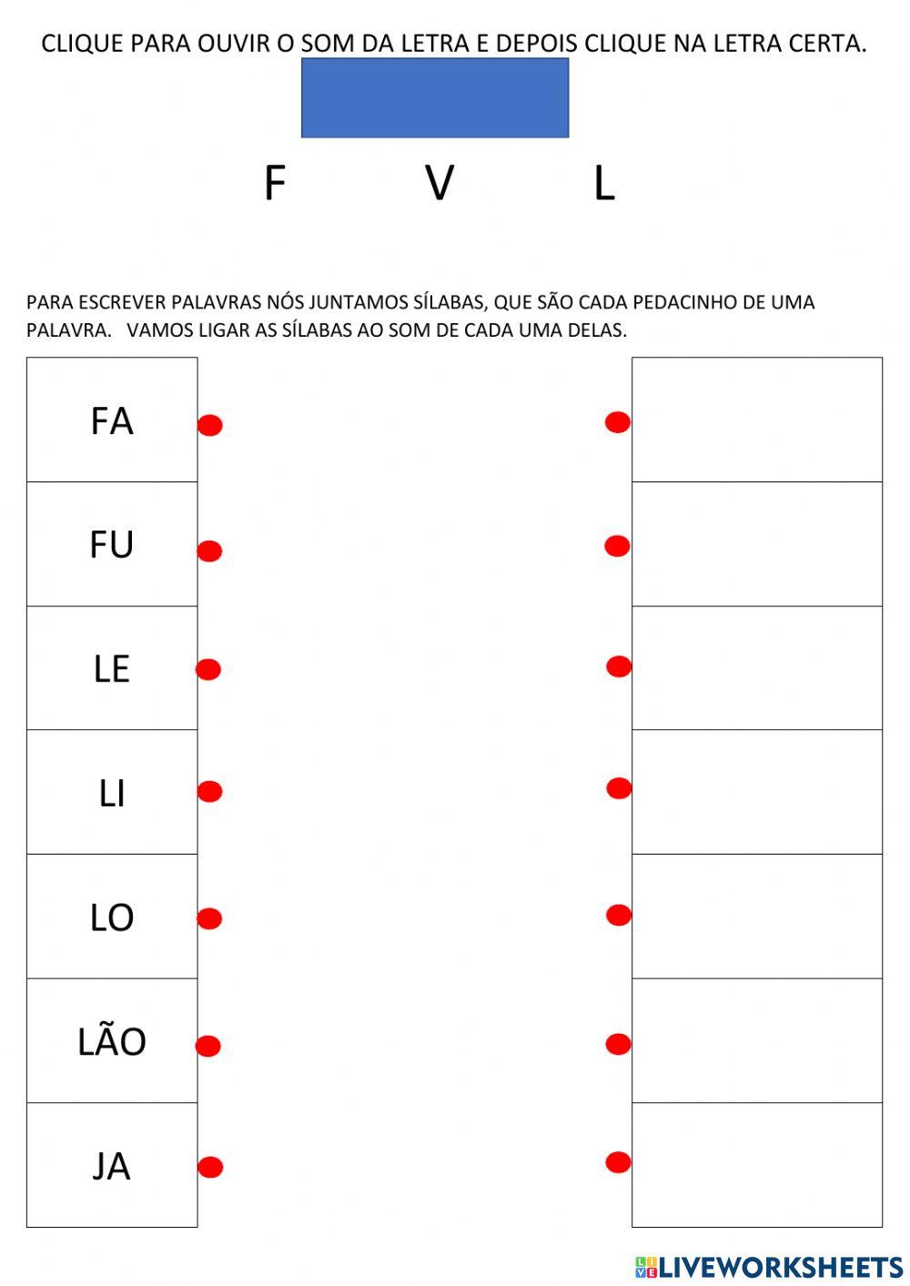 Reconhecimento das vogais F - L