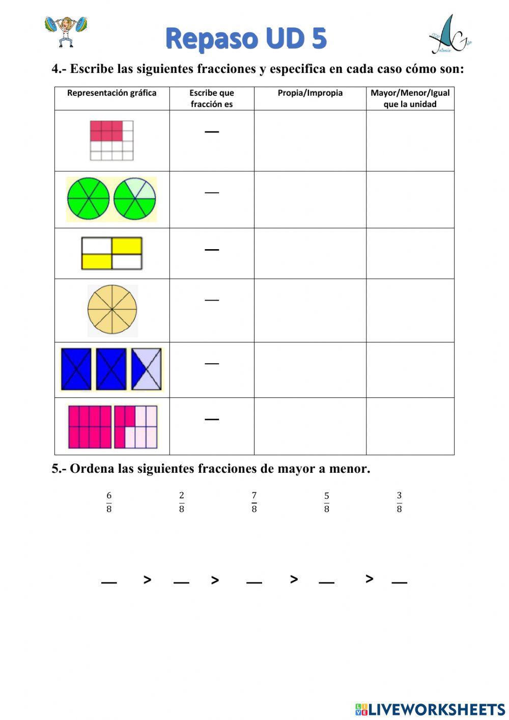 Fracciones repaso ud 5