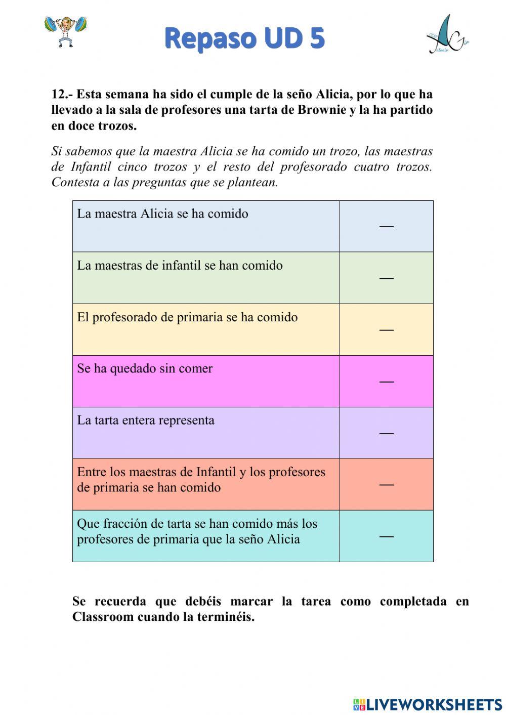 Fracciones repaso ud 5