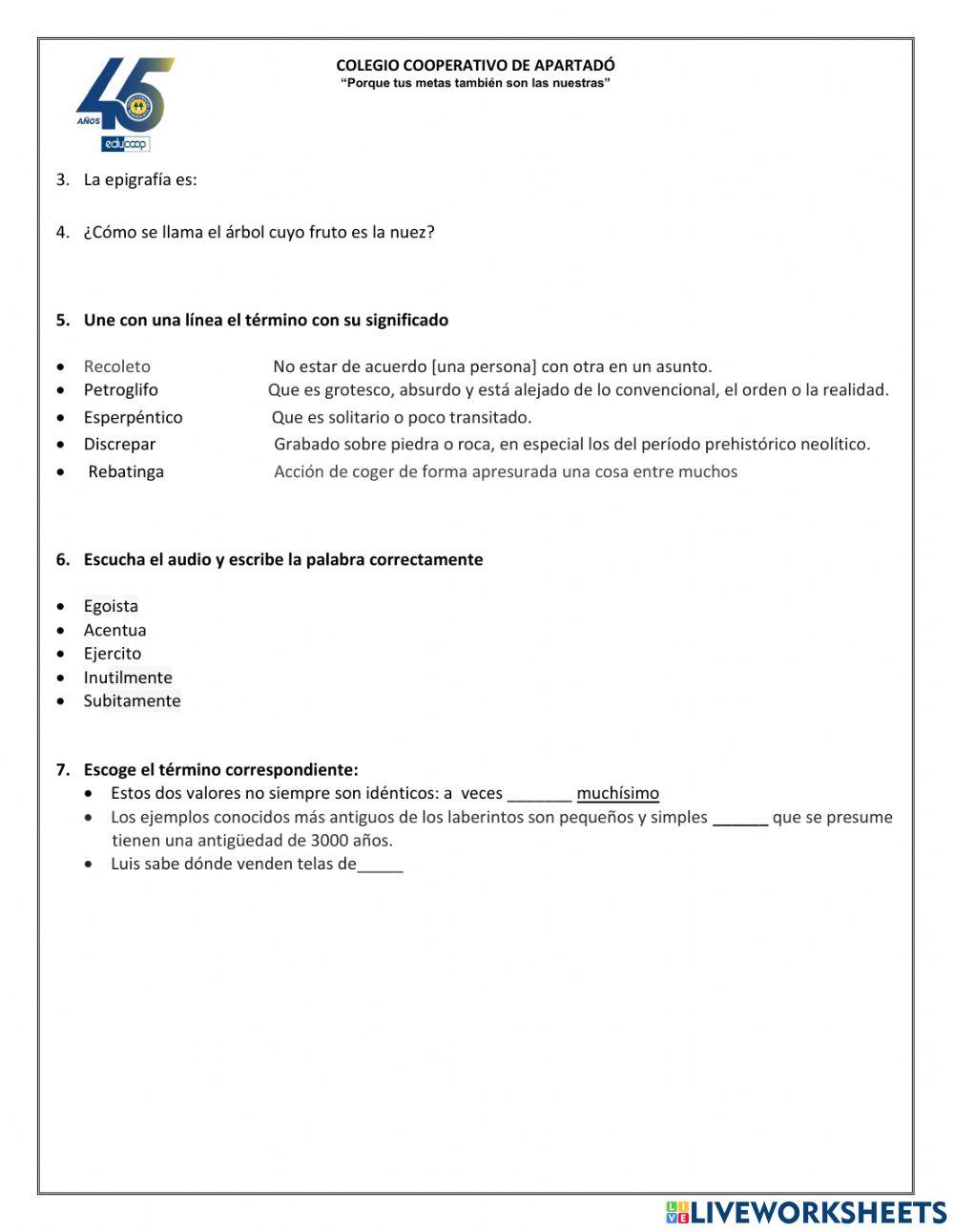 Actividad: Cultura General