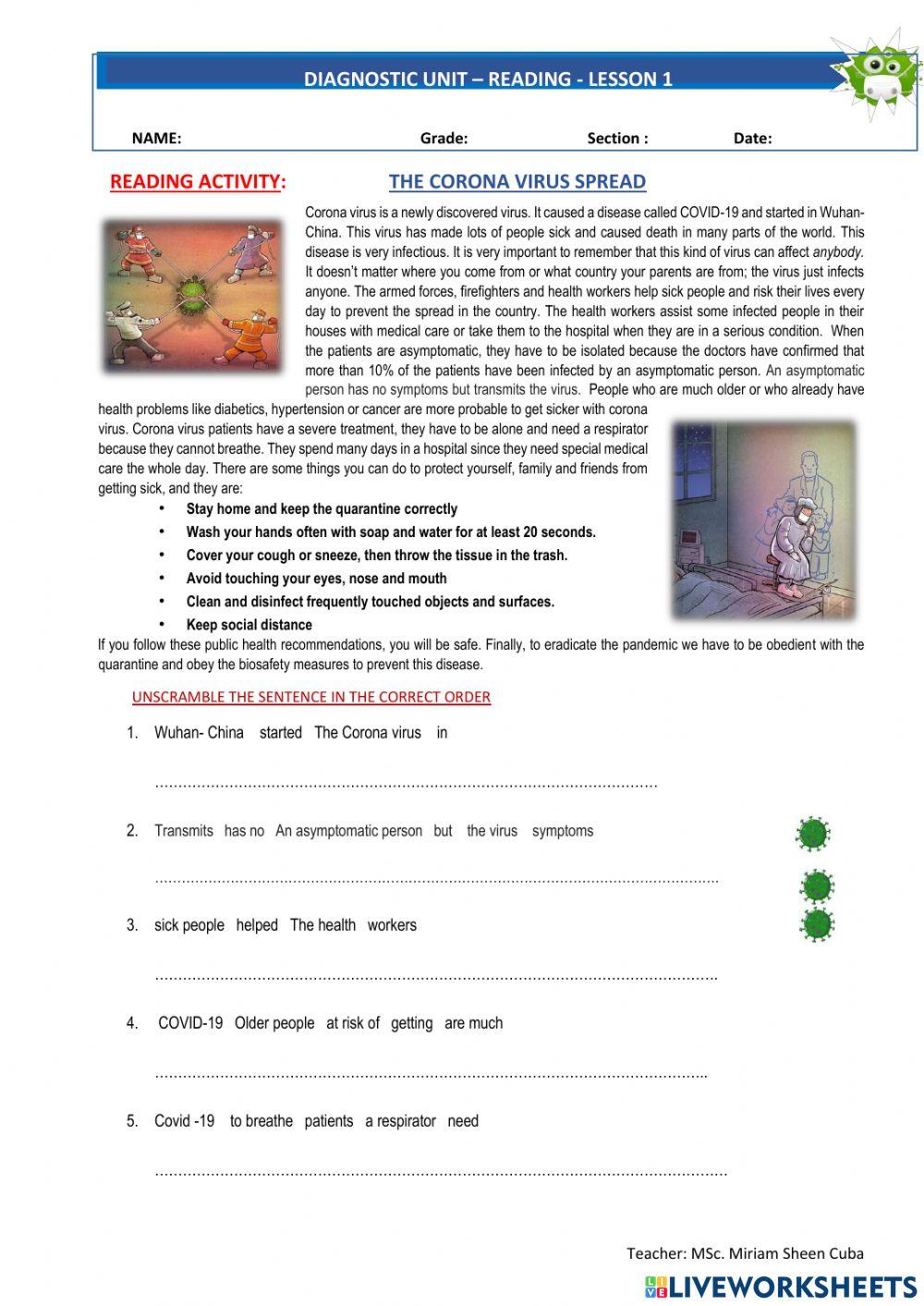 READING :Corona Virus Spread