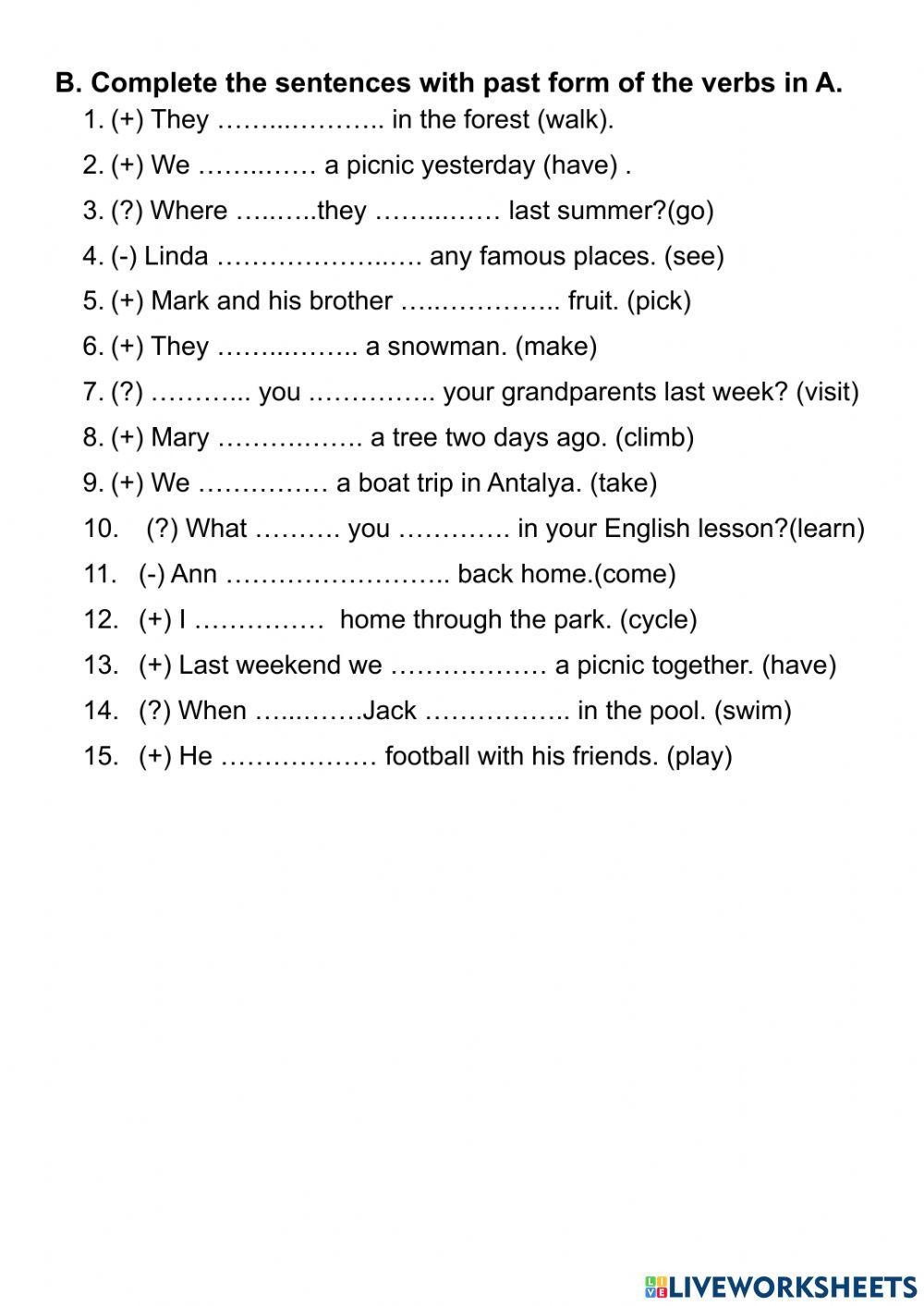 Regular Irregular Verbs