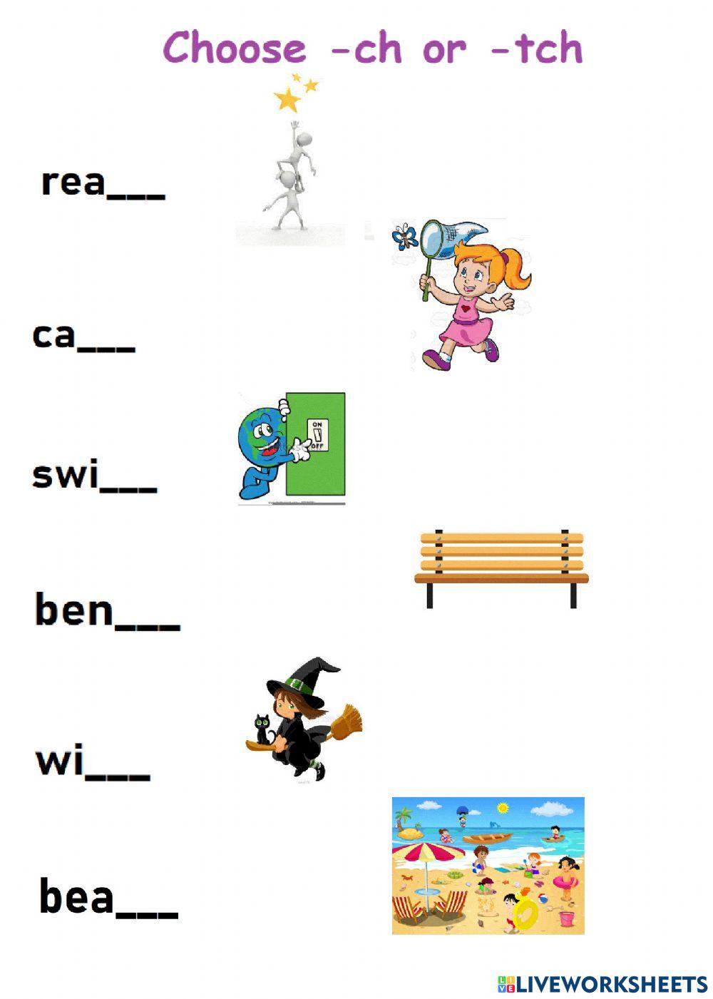 Tch And Ch Worksheet