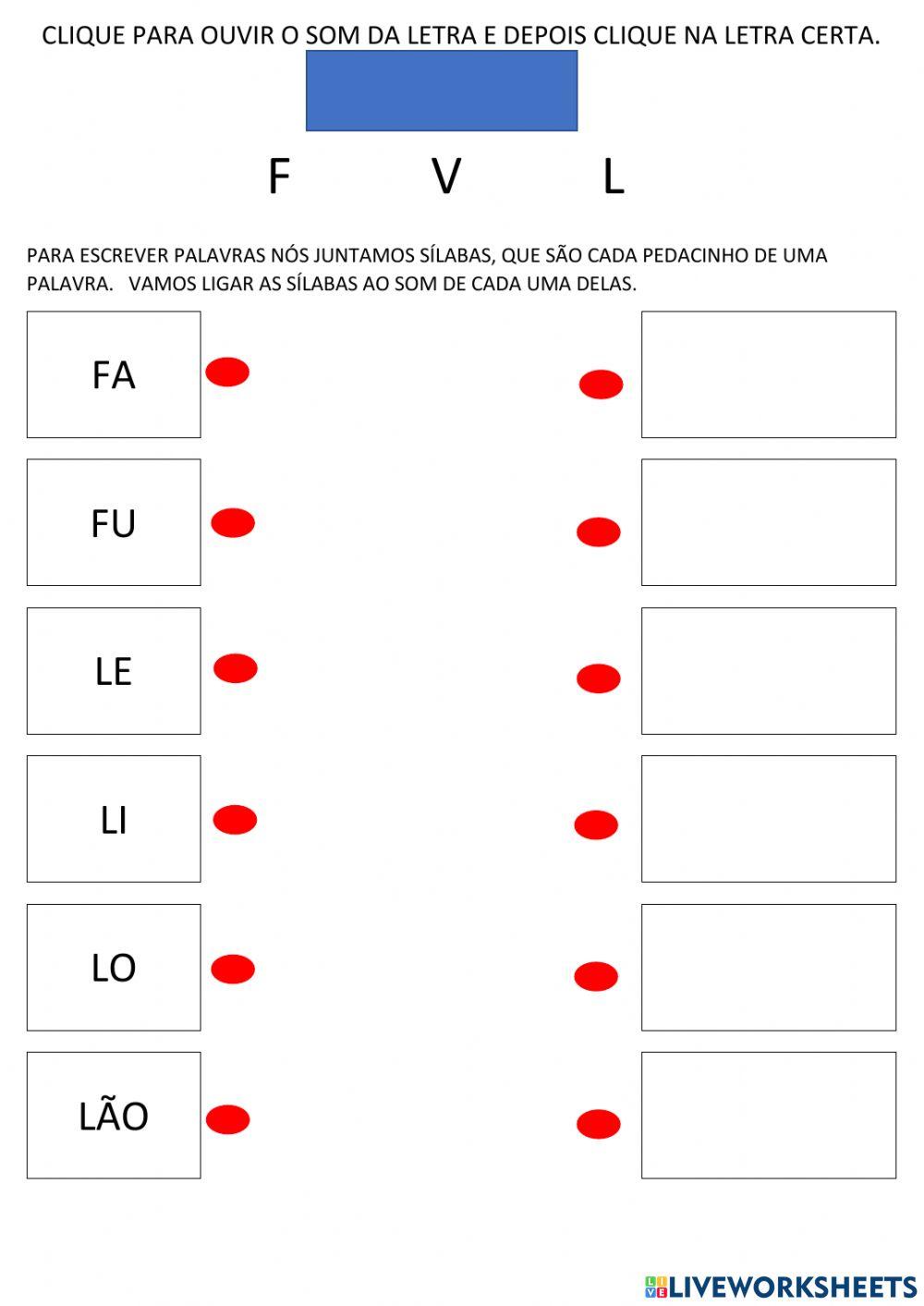 Reconhecimento das vogais F - L
