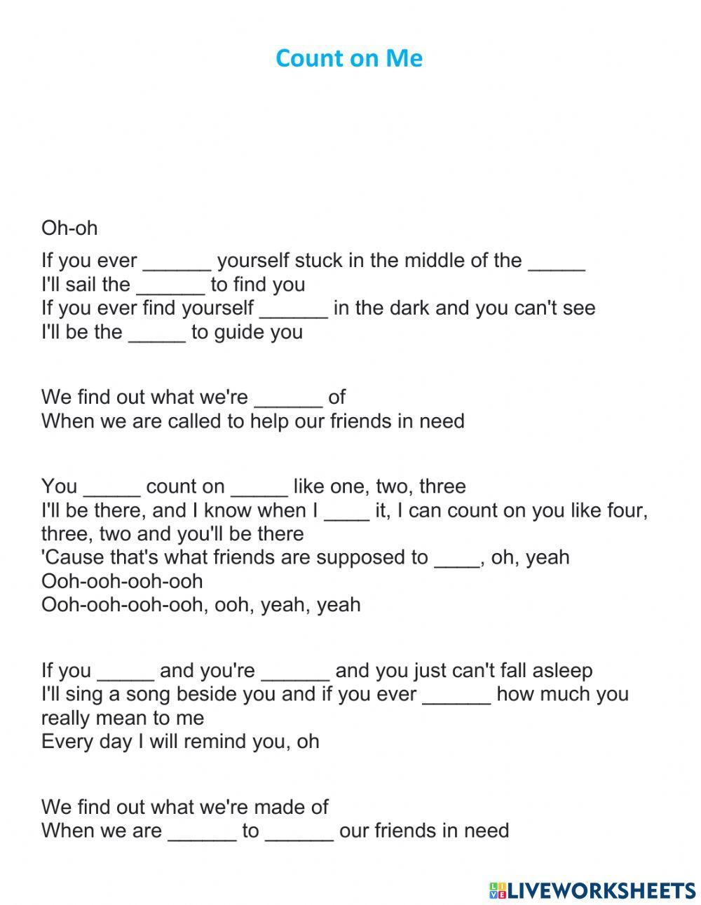 Count on Me Song Part 2