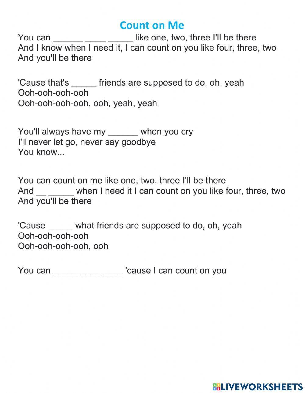 Count on Me Song Part 2