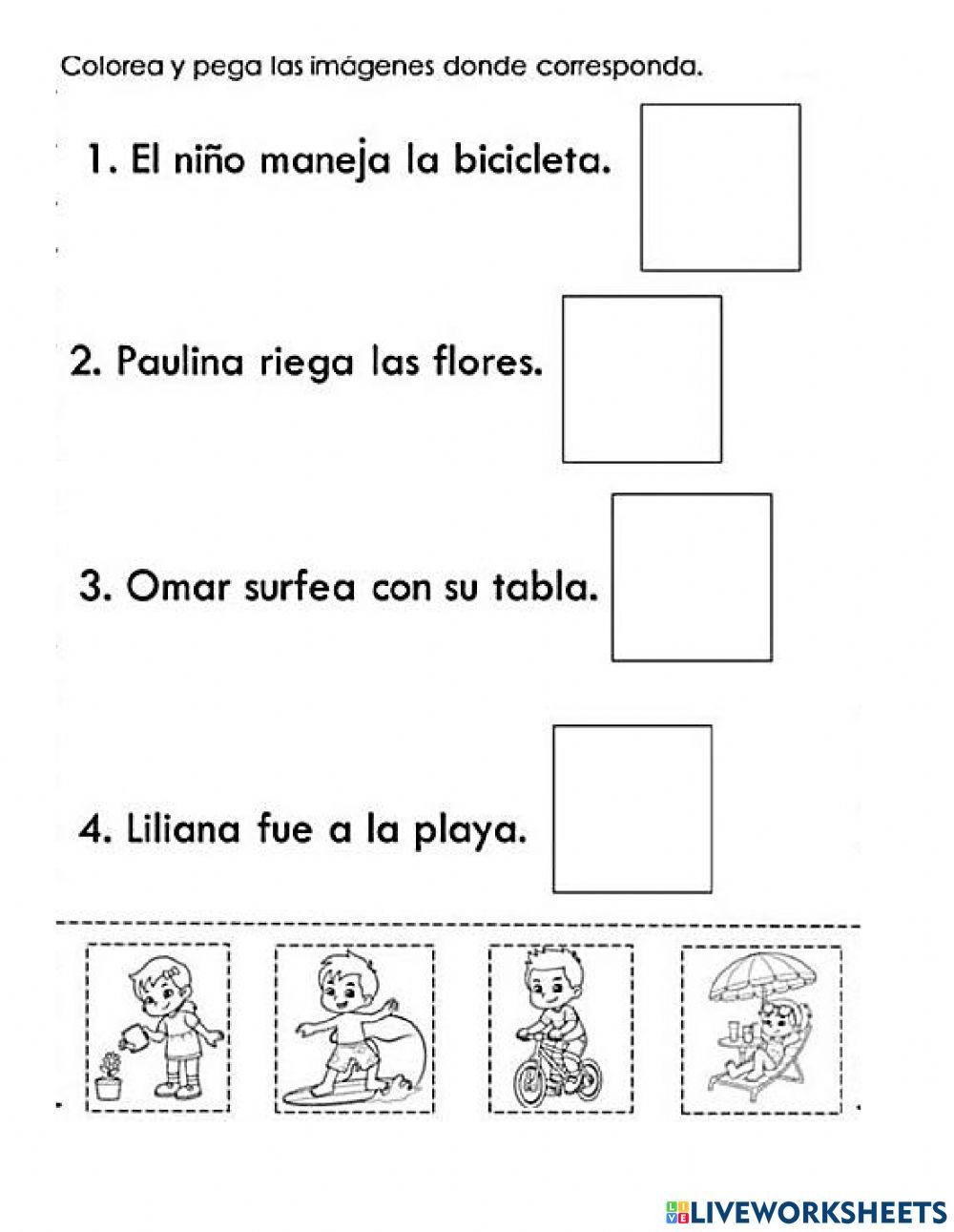 Lectura de oraciones