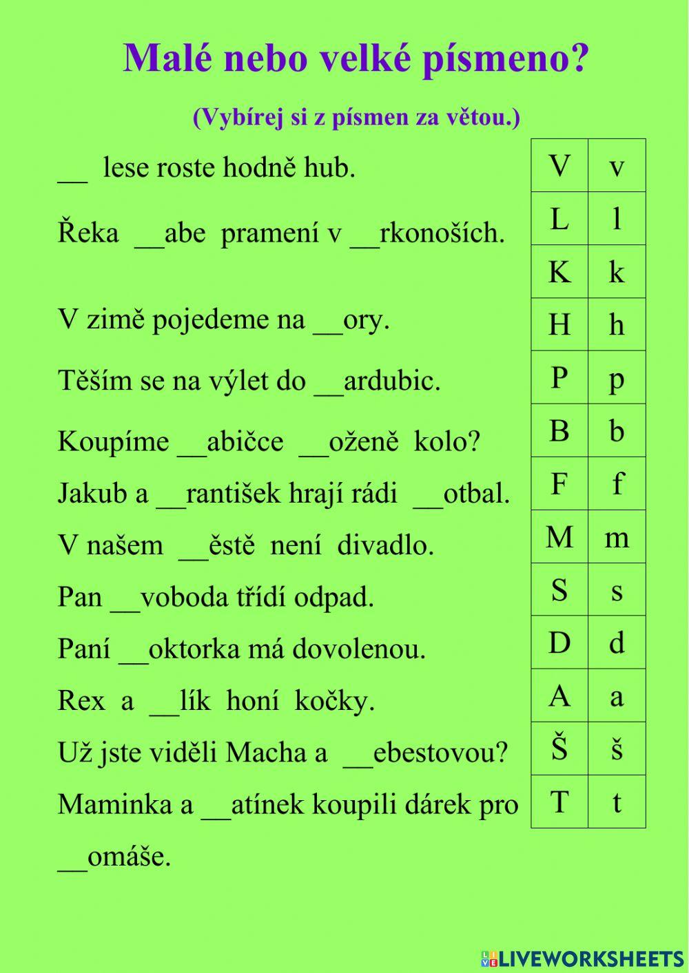 Velká písmena Velká písmena