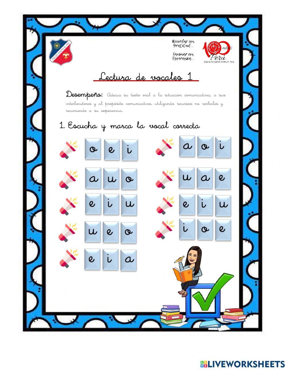 Lectura de vocales sueltas