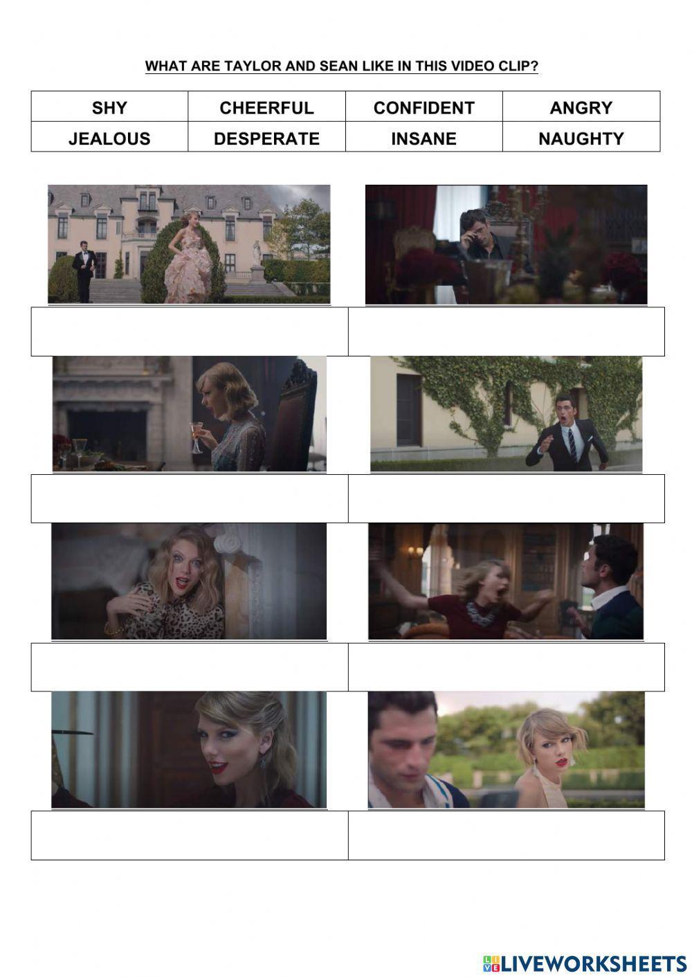 Blank space - taylor swift adjectives