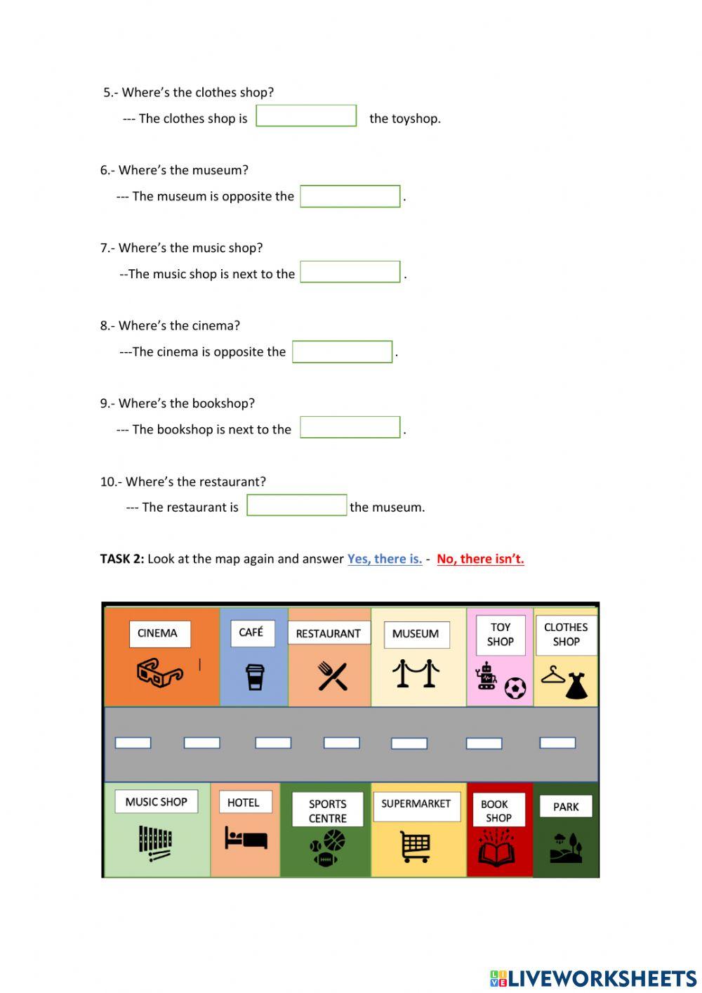 Unit 6- places in town + prepositions.