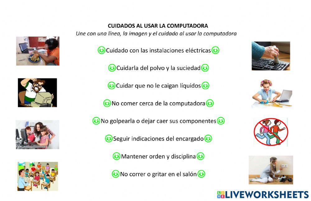 Cuidados al usar la computadora Cuidados al usar la computadora