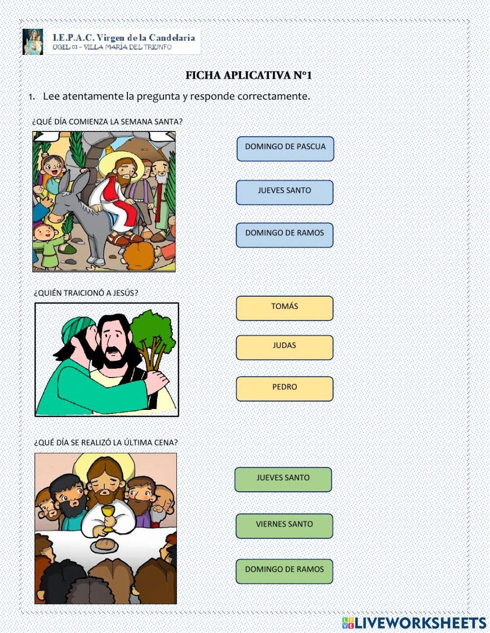 Semana Santa worksheet Live Worksheets
