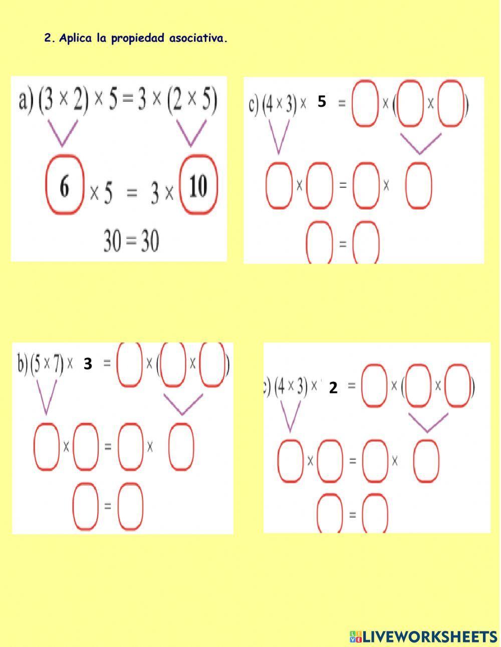 Propiedades de la multiplicación