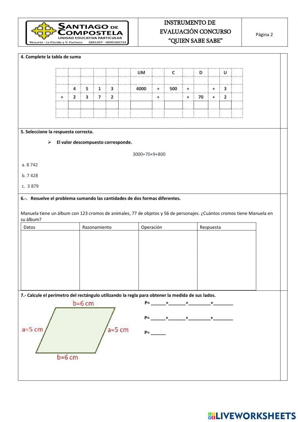 Concurso interno de matemática