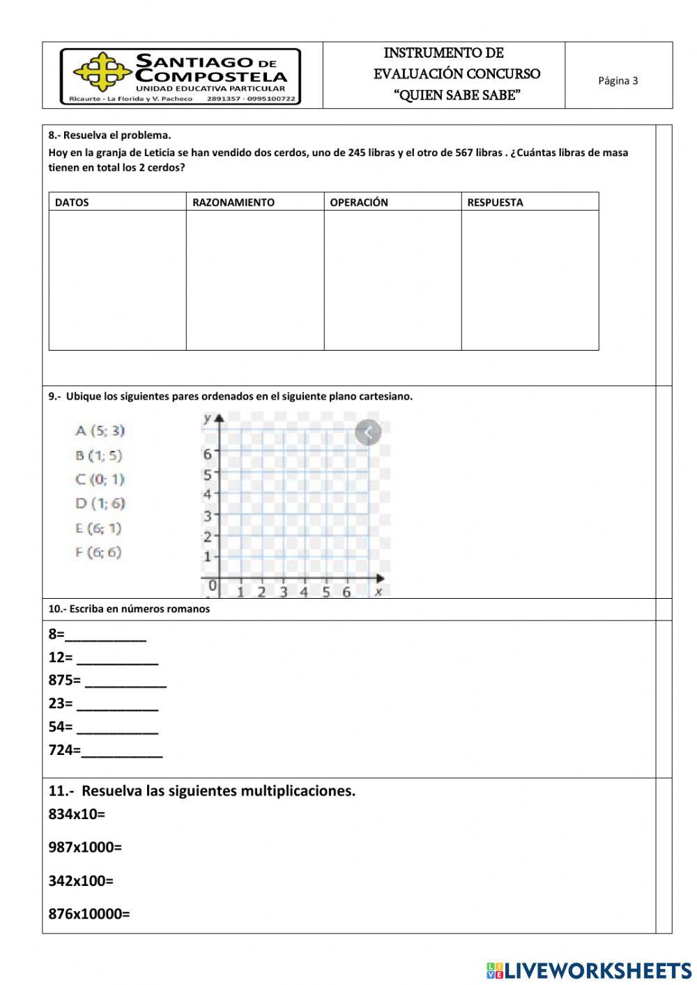 Concurso interno de matemática