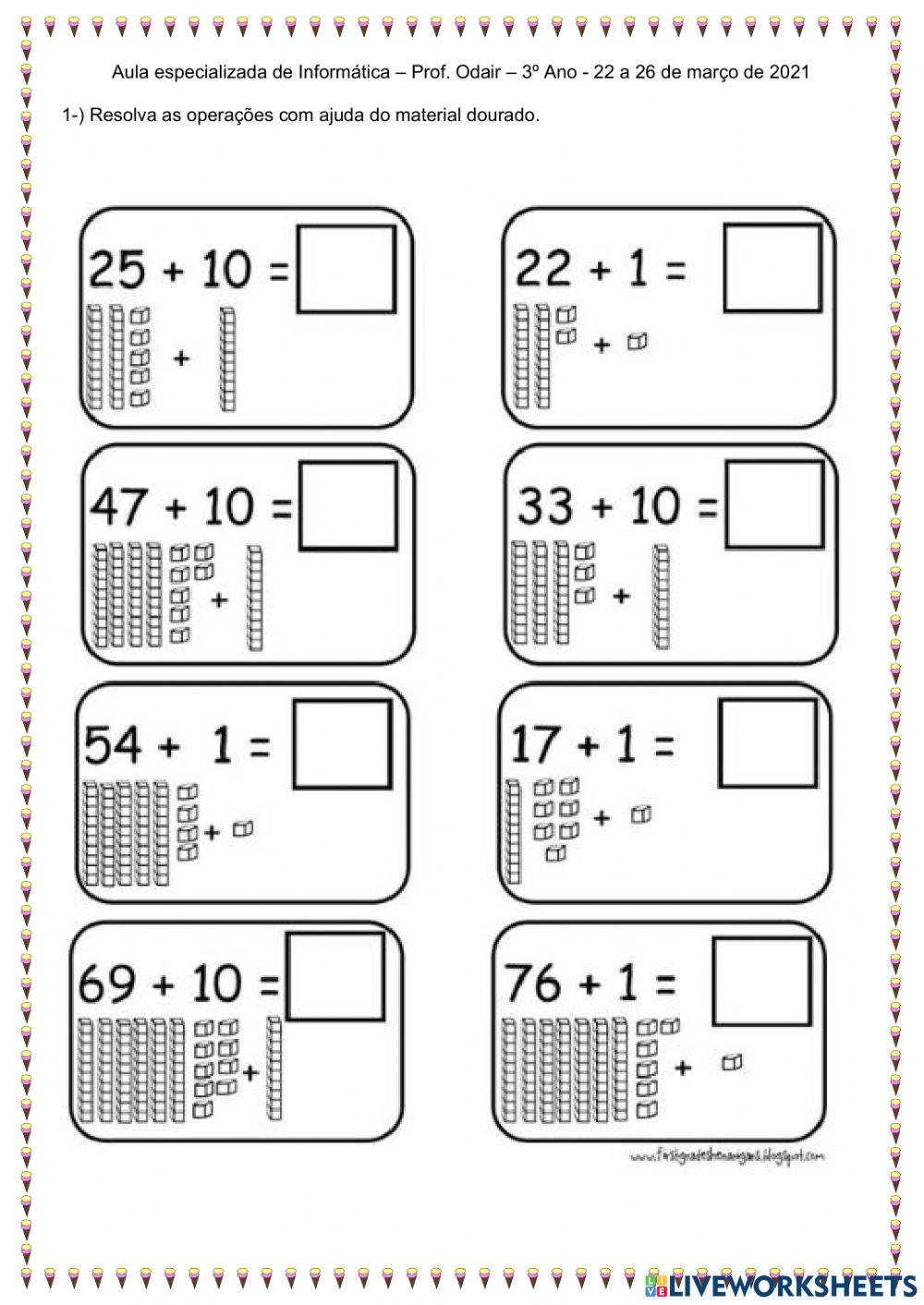 Material Dourado e Reta Numérica