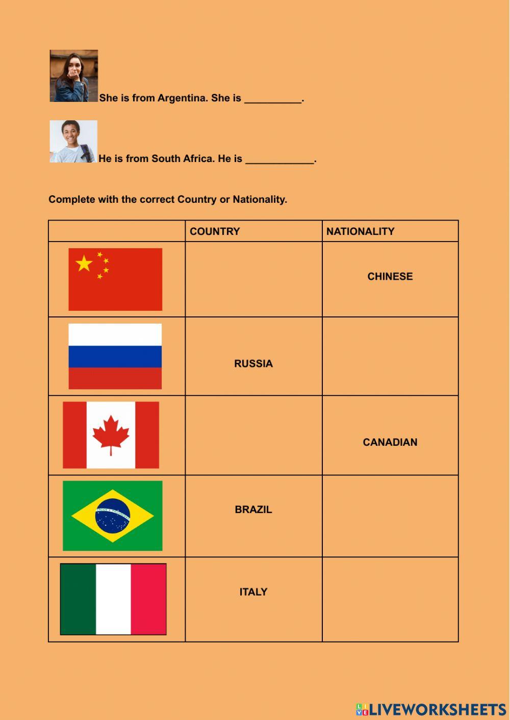 Countries and Nationalities