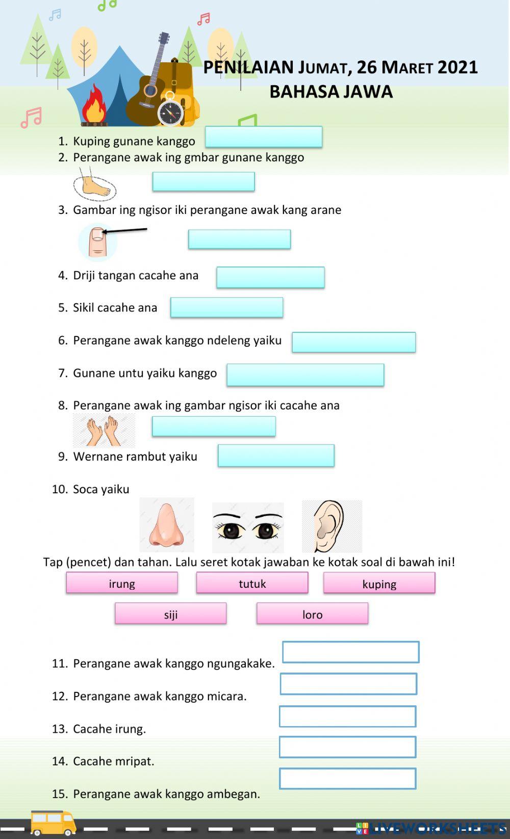 Bahasa Jawa (Perangane Awak)