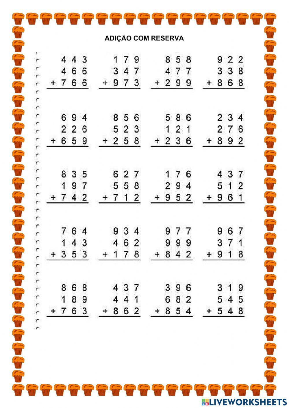 Subtração e adição com reserva