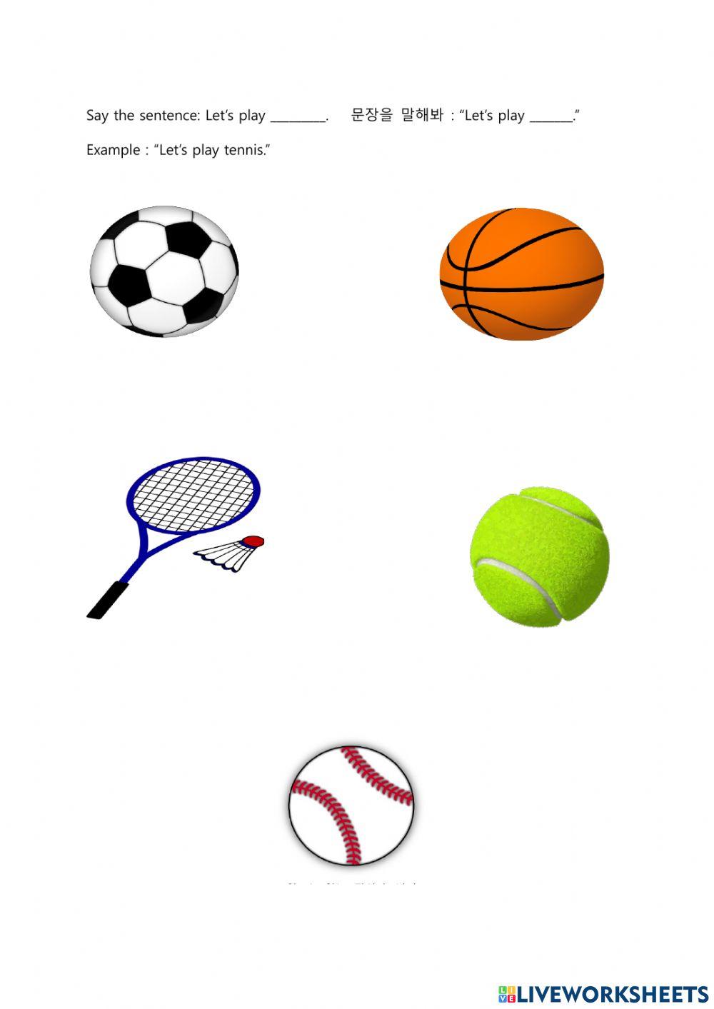 Pdf online worksheet: Let's play | Live Worksheets