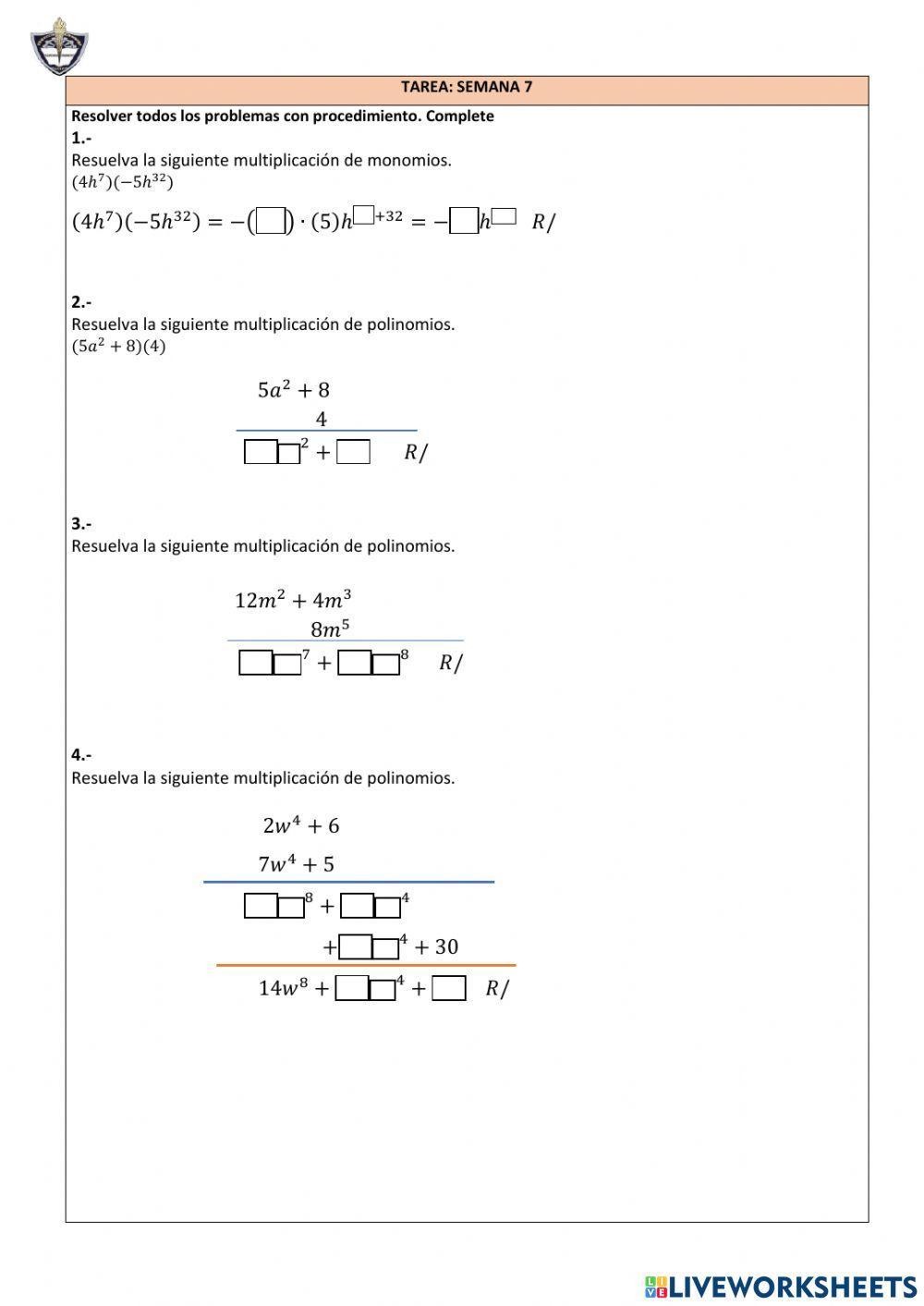 Multiplicación de Polinomios