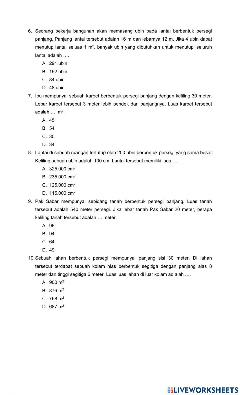Matematika -Luas Bangun Datar-