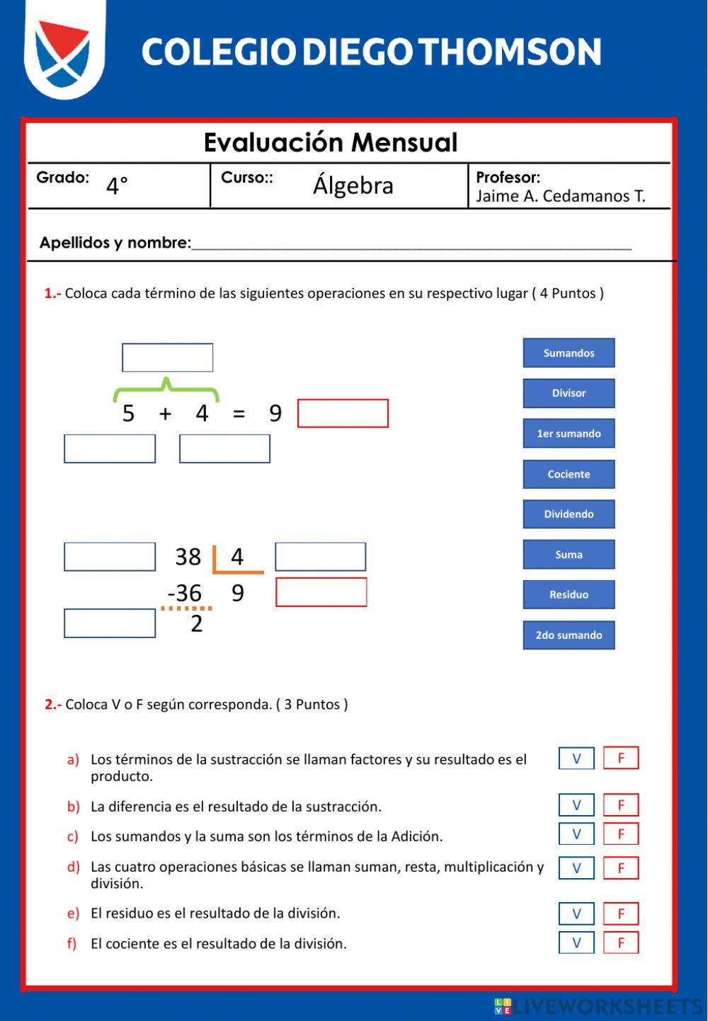 Examen de Álgebra