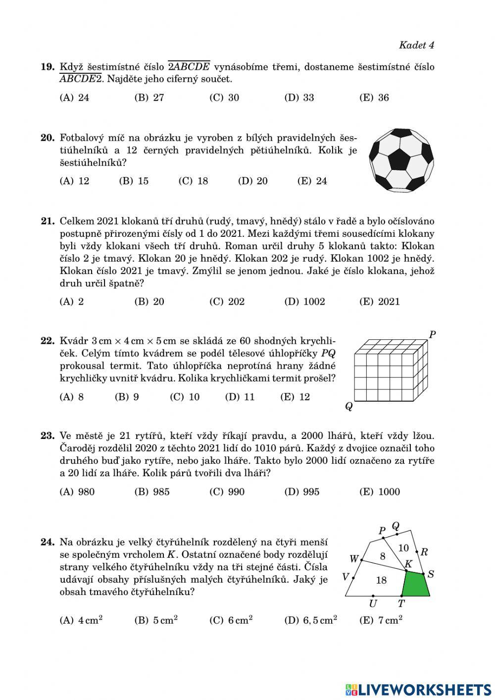 Klokan 2020-21 - 8.-9. ročník