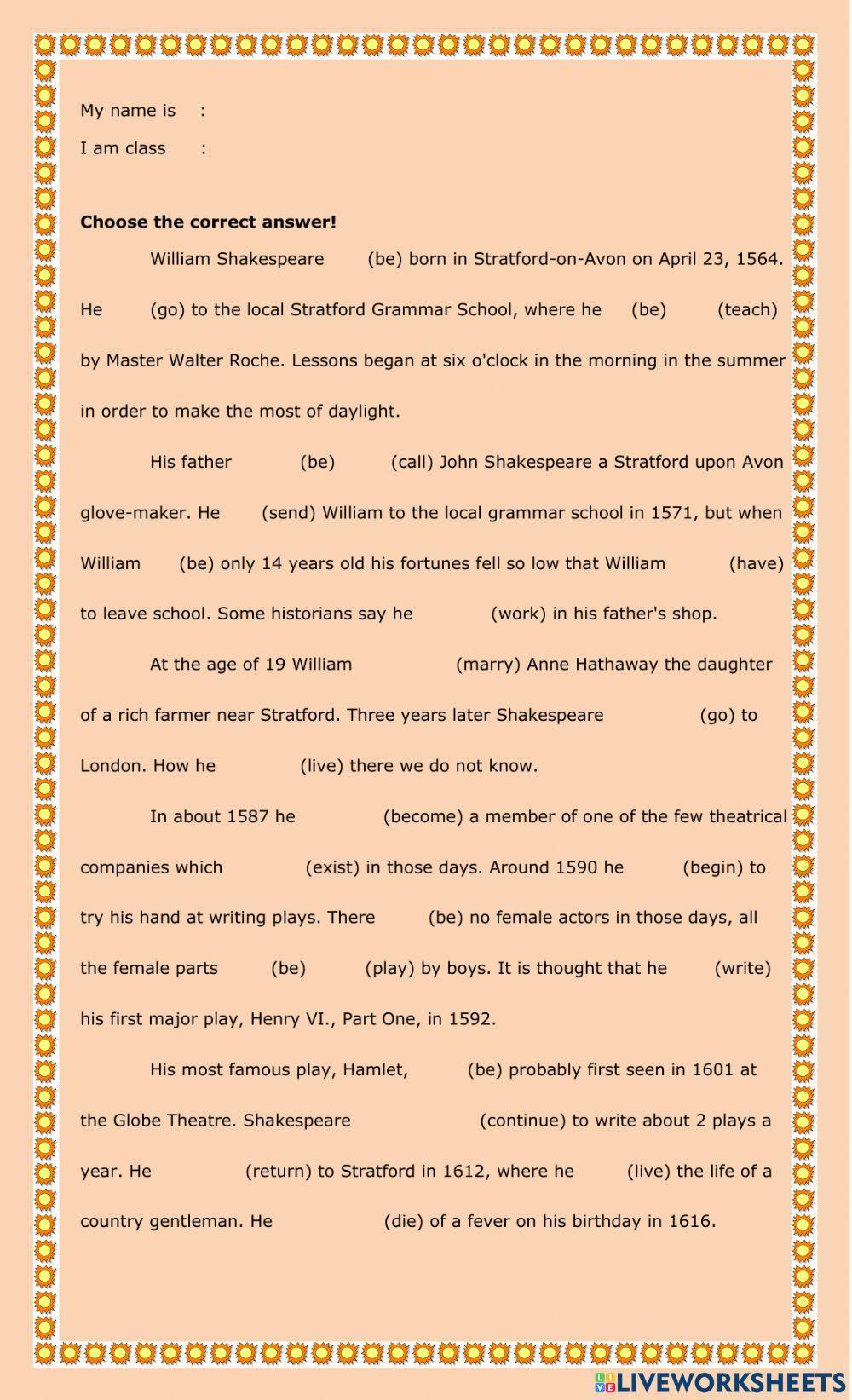 Past tense fill in the gap